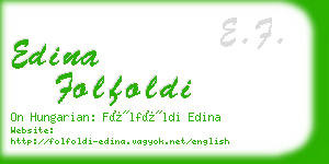 edina folfoldi business card